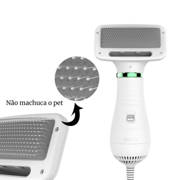 secador profissional com escova para pelos e ajuste de temperatura